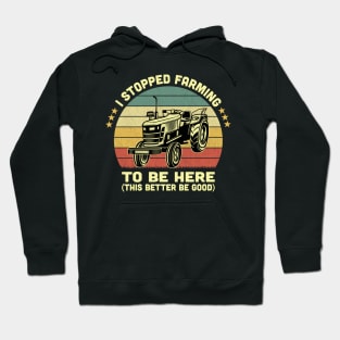 I Stopped Farming To Be Here Vintage Hoodie